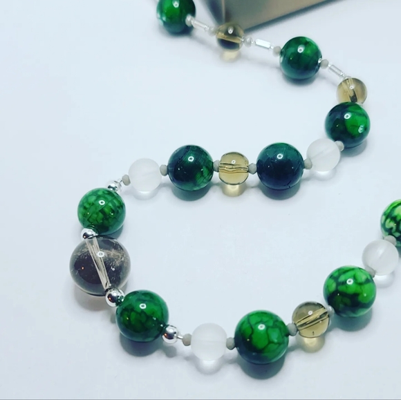 Green agate necklace - Picture 4 of 5